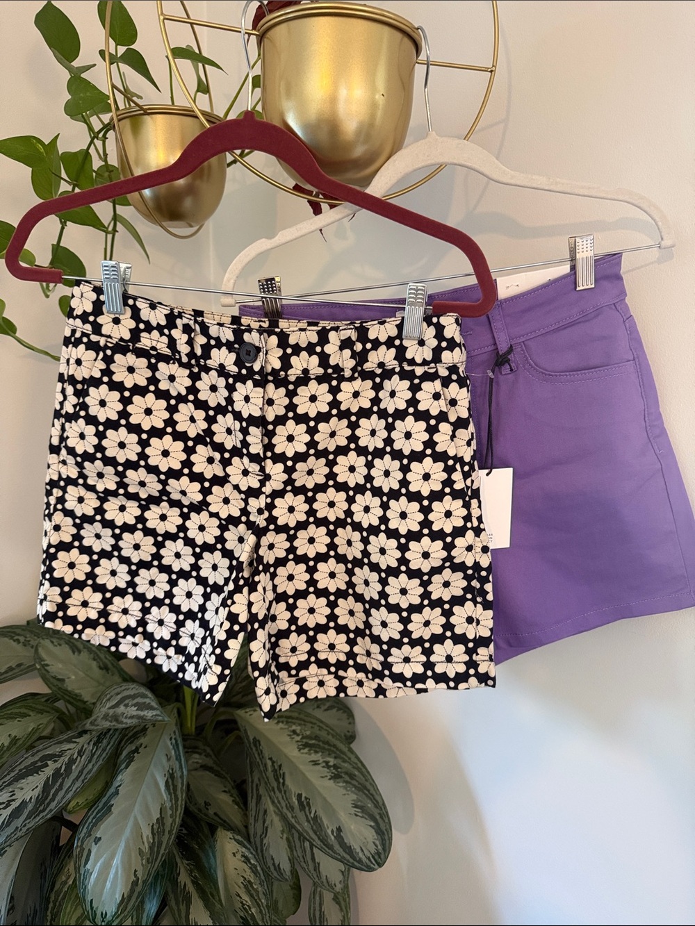 Zenana NWT Purple Knit Shorts + LOFT Black Cream Floral Shorts Bundle | Size S - Picture 3 of 11